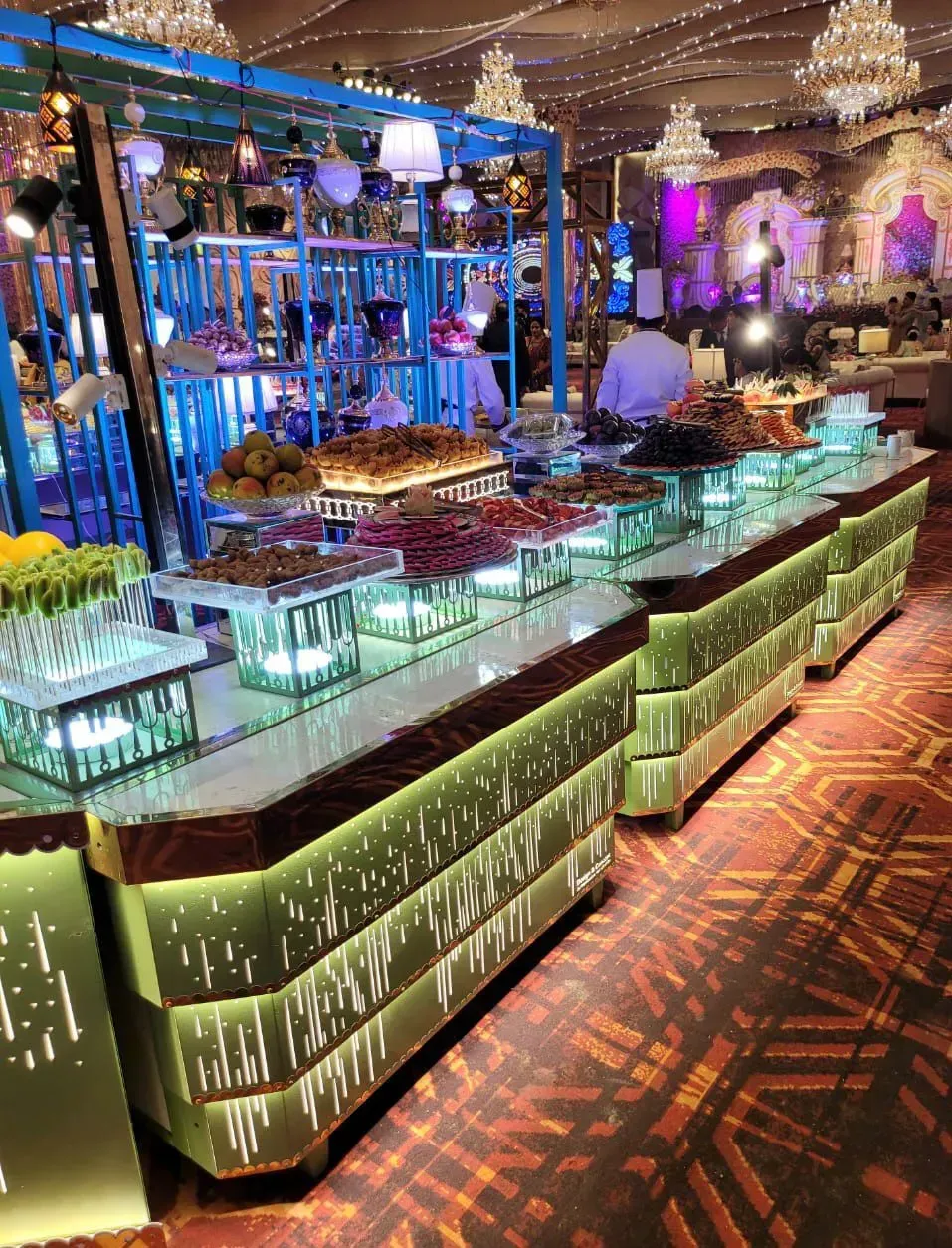 Elite counter decoration with ambient lighting